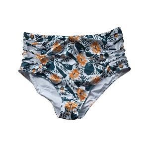 NWOT Floral High-Waisted Swim Bottoms